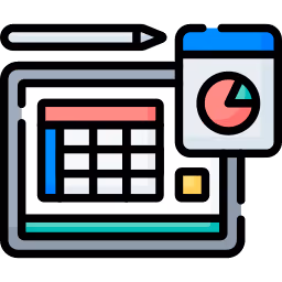 Icon representing a calendar and tools with text: Hassle-Free Setup — simple, stress-free web design process for roofers